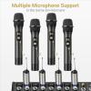 imageTONOR Wireless Microphone UHF Metal Cordless Handheld Mic System with Rechargeable Receiver for Karaoke Singing Party Wedding DJ Speech 200ft TW620 SilverBlack