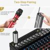 imageTONOR Wireless Microphone UHF Metal Cordless Handheld Mic System with Rechargeable Receiver for Karaoke Singing Party Wedding DJ Speech 200ft TW620 SilverRed