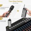 imageTONOR Wireless Microphone UHF Metal Cordless Handheld Mic System with Rechargeable Receiver for Karaoke Singing Party Wedding DJ Speech 200ft TW620 SilverBlack