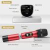 imageTONOR Wireless Microphone UHF Metal Cordless Handheld Mic System with Rechargeable Receiver for Karaoke Singing Party Wedding DJ Speech 200ft TW620 SilverRed
