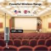 imageTONOR Wireless Microphone UHF Metal Cordless Handheld Mic System with Rechargeable Receiver for Karaoke Singing Party Wedding DJ Speech 200ft TW620 SilverRed
