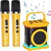 imageMini Karaoke Machine with 2 Wireless Microphones TONOR Portable Bluetooth Karaoke Speaker for Kids Adults with Microfono Mic and Colorful LED Lights Girls Boys Present Child Home Singing Party BeigeYellow