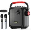 imagePortable Karaoke Machine with 2 Microphones TONOR Karaoke Machine for Adults with 5400mAh Battery Bluetooth 50 Karaoke Speaker Set Supports BTTFUSBAUX Rechargeable PA System with TWSFMREC K7K7 Black