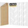 imageTONOR 4 PCS Acoustic Panels 472 x 236 x 035 Leaf Pattern Soundproof Wall Panels Full SelfAdhesive Sound Absorbing Panels for Echo Reduction Acoustic Treatment for Studio Home WhiteWhite