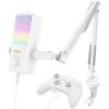 imageTONOR Gaming Mic Compatible with Xbox RGB Streaming Boom Mic with 30H Battery Life Low Noise Monitoring Gain Control One Tap Mute Fast Charging Compatible with Capture Card TCX3 WhiteWhite