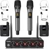 imageTONOR Wireless Microphone System 4  10Channel UHF Cordless Handheld Mic Set with HeadsetLavalier Lapel Mics Bodypack Transmitter Receiver 200ft Range for Karaoke Singing Church DJ PA Speaker2 Handheld 2 Bodypack Mics