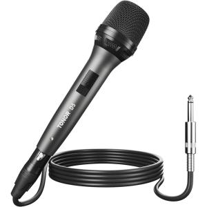 imageTONOR Professional Vocal Microphone for Singing Dynamic Handheld Wired Karaoke Mic Cardioid Studio Microfono with 45M XLR to 14quot Cable for SpeakersMixer MachineAmpSpeechKaraoke and OutdoorsD5