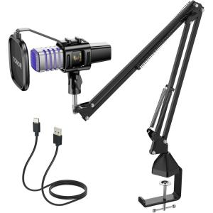 imageTONOR TC777 Podcast Microphone USB Computer Microphone Cardioid Condenser PC Mic with Tripod Stand and Pop Filter for Podcasting Streaming Vocal Recording Compatible with PC ampamp Laptop PS45TC30S