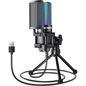 imageTONOR TC777 Podcast Microphone USB Computer Microphone Cardioid Condenser PC Mic with Tripod Stand and Pop Filter for Podcasting Streaming Vocal Recording Compatible with PC ampamp Laptop PS45TC777 Pro