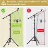 imageTONOR Microphone Stand with Tablet Holder Cup Tray Extra Weights Tripod Boom Arm for Floor Adjustable Height and Angle Heavy Duty Stand with Carrying Bag Pad Clamp Compatible with Yeti T35Mic Stand